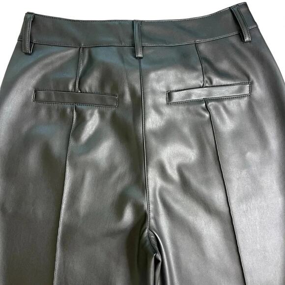 NA-KD Vegan Faux Leather PU High Rise Cropped Pants in Black Size EU 36 | US 6 - Picture 7 of 13